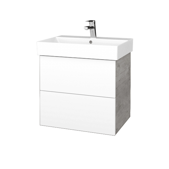 Koupelnová skříňka VARIANTE SZZ2 60 umyvadlo Glance - D01 Beton - M01 Bílá mat