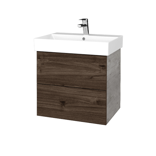 Umývadlo skrinka VARIANTE SZZ2 60 umývadlo Glance - D01 Betón - D25 Teak