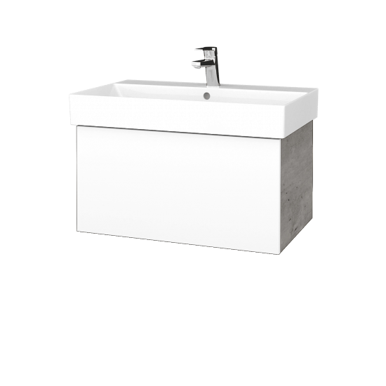 Kúpeľňová skrinka VARIANTE SZZ 70 umývadlo Glance - D01 Betón - M01 Biela mat