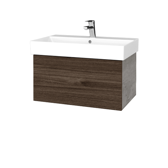 Umývadlová skrinka VARIANTE SZZ 70 umývadlo Glance - D01 Betón - D25 Teak