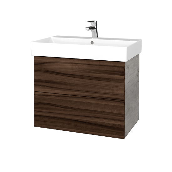 Umývadlová skrinka VARIANTE SZZ2 70 umývadlo Glance - D01 Betón - D06 Orech