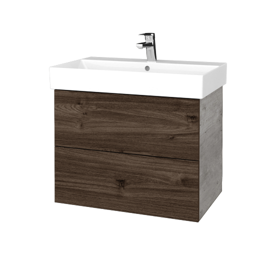 Umývadlová skrinka VARIANTE SZZ2 70 umývadlo Glance - D01 Betón - D25 Teak