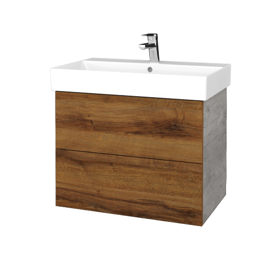 Umývadlová skrinka VARIANTE SZZ2 70 umývadlo Glance - D01 Betón - D27 Cognac