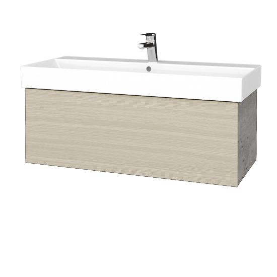 Umývadlová skrinka VARIANTE SZZ 100 umývadlo Glance - D01 Betón - D04 Dub