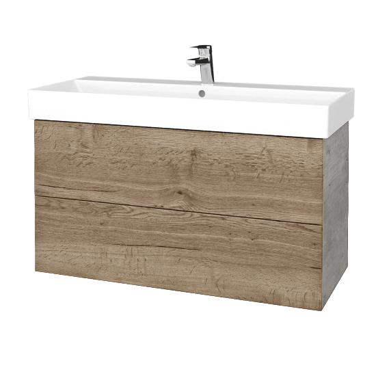 Umývadlová skrinka VARIANTE SZZ2 100 umývadlo Glance - D01 Betón - D21 Tobacco