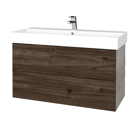 Umývadlová skrinka VARIANTE SZZ2 100 umývadlo Glance - D01 Betón - D25 Teak