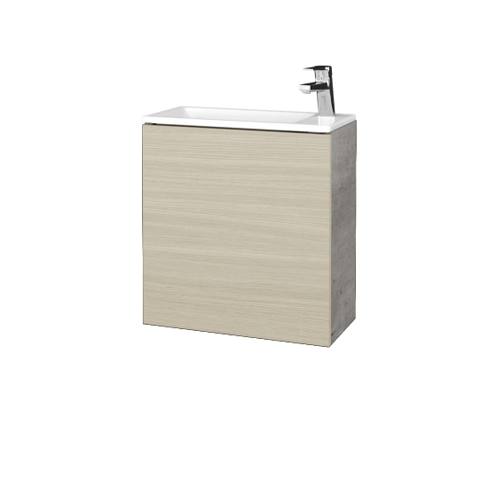 Kúpeľňová skrinka VARIANTE SZD 50 umývadlo Zoom - D01 Betón - D04 Dub - Levé
