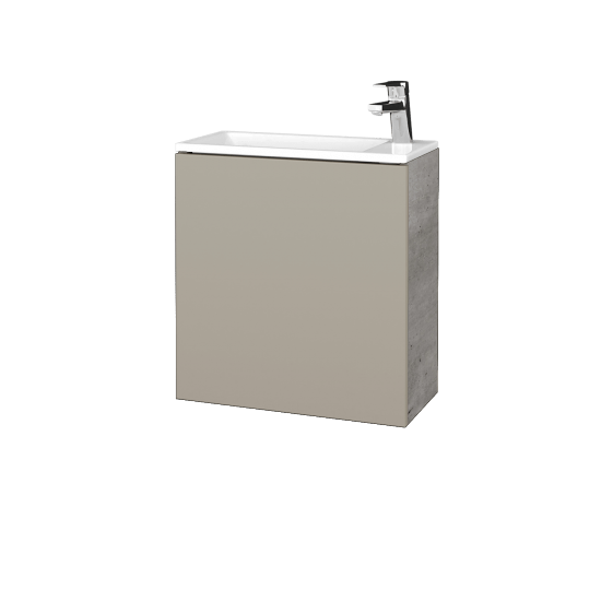 Kúpeľňová skrinka VARIANTE SZD 50 umývadlo Zoom - D01 Betón - L04 Béžová vysoký lesk - Levé