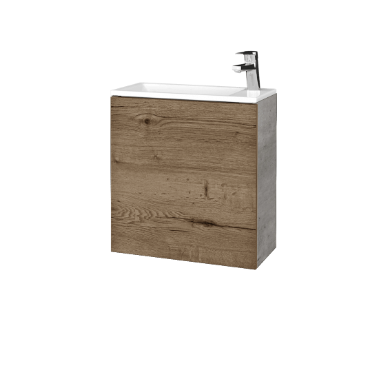 Kúpeľňová skrinka VARIANTE SZD 50 umývadlo Zoom - D01 Betón - D21 Tobacco - Levé