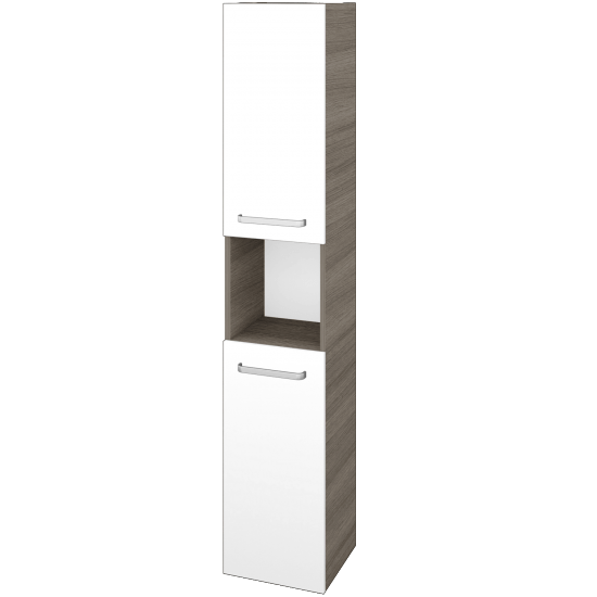 Vysoká skriňa DOS SVD2O 35  - D03 Cafe - Úchytka T01 - N01 Biela lesk - Levé