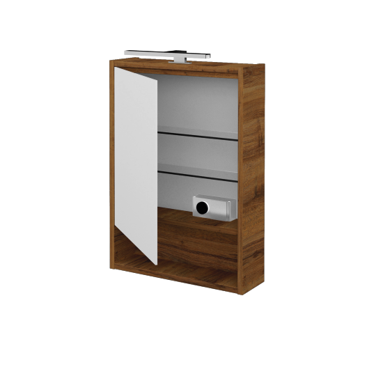 Jednodverová zrkadlová skrinka FOCUS GAOE 50  - D27 Cognac - Levé