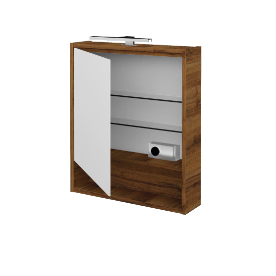 Jednodverová zrkadlová skrinka FOCUS GAOE 60  - D27 Cognac - Levé