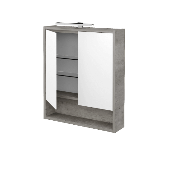 Dvojdverová zrkadlová skrinka FOCUS GA2OE 60  - D27 Cognac