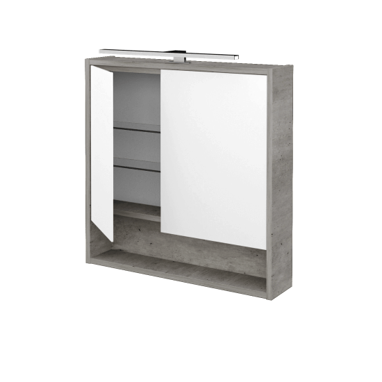 Dvojdverová zrkadlová skrinka FOCUS GA2NOE 70  - D27 Cognac