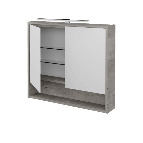 Dvojdverová zrkadlová skrinka FOCUS GA2OE 80  - D27 Cognac