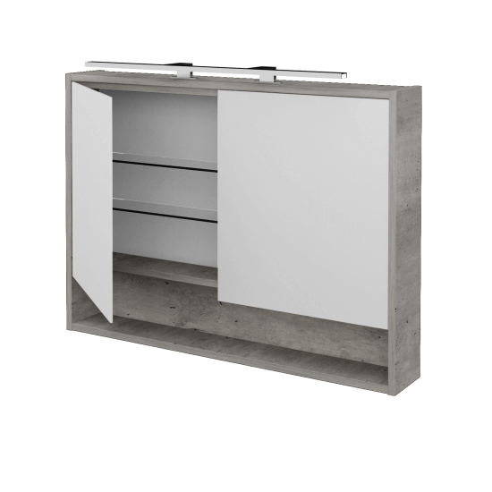 Dvojdverová zrkadlová skrinka FOCUS GA2OE 100  - D27 Cognac