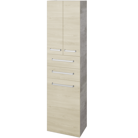 Vysoká skriňa s košom na bielizeň DOS SVD3Z2K 50  - D01 Betón - Úchytka T01 - D24 Ohio