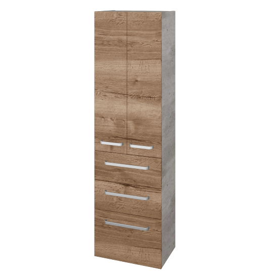 Vysoká skriňa DOS SVD2Z3 50  - D01 Betón - Úchytka T01 - D21 Tobacco