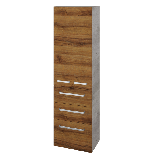 Vysoká skriňa DOS SVD2Z3 50  - D01 Betón - Úchytka T01 - D27 Cognac