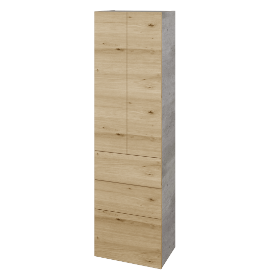 Vysoká skriňa DOS SVD2Z3 50  - D01 Betón - Úchytka T00 - D22 Karamel
