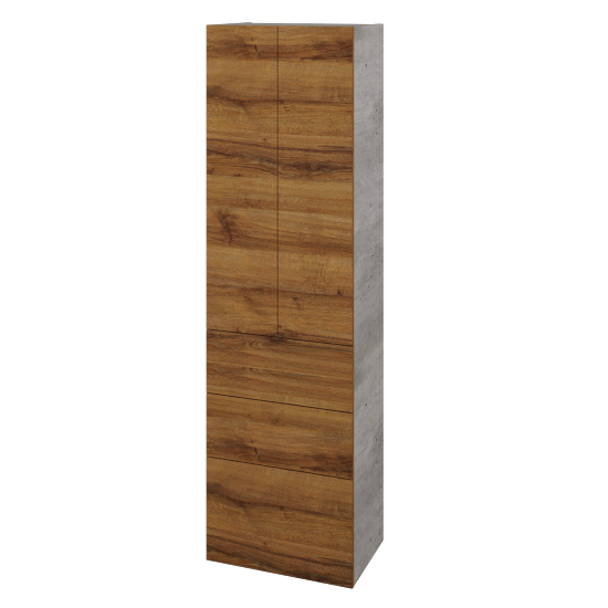 Vysoká skriňa DOS SVD2Z3 50  - D01 Betón - Úchytka T00 - D27 Cognac