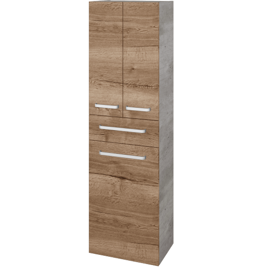 Vysoká skriňa s košom na bielizeň DOS SVD3ZK 50  - D01 Betón - Úchytka T01 - D21 Tobacco