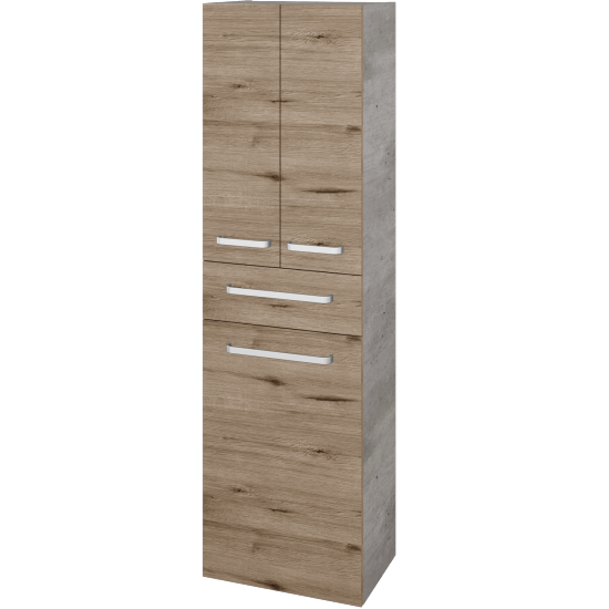 Vysoká skriňa s košom na bielizeň DOS SVD3ZK 50  - D01 Betón - Úchytka T01 - D23 Herkules