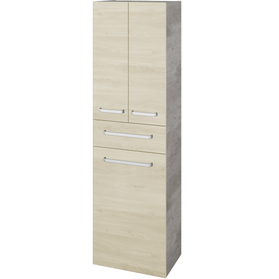 Vysoká skriňa s košom na bielizeň DOS SVD3ZK 50  - D01 Betón - Úchytka T01 - D24 Ohio