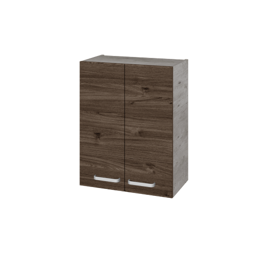 Horná skrinka DOS SYD2 60  - D01 Betón - Úchytka T01 - D25 Teak