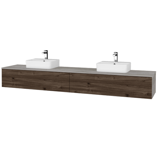 Kúpeľňová skrinka MODULE SZZ12 240 umývadlo Joy 3 - D01 Betón - D25 Teak - Nie