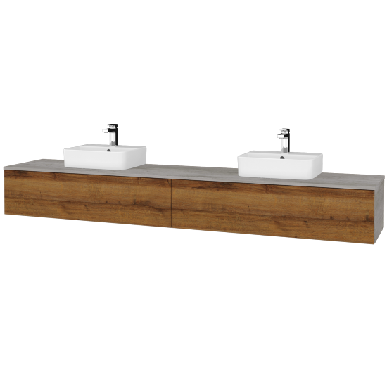 Kúpeľňová skrinka MODULE SZZ12 240 umývadlo Joy 3 - D01 Betón - D27 Cognac - Nie