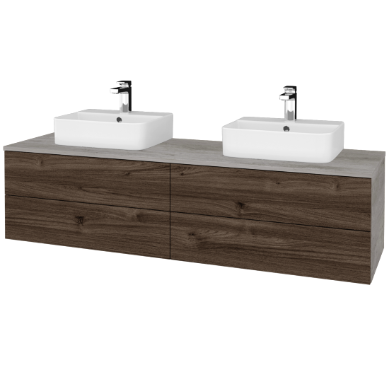 Kúpeľňová skrinka MODULE SZZ4 160 umývadlo Joy 3 - D01 Betón - D25 Teak - Nie