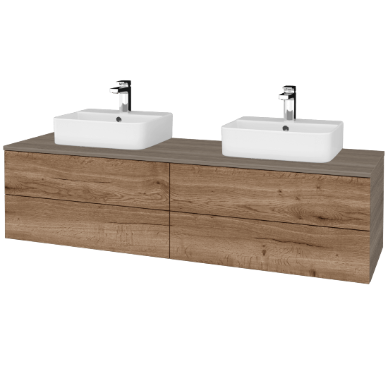 Kúpeľňová skrinka MODULE SZZ4 160 umývadlo Joy 3 - D03 Cafe - D21 Tobacco - Nie