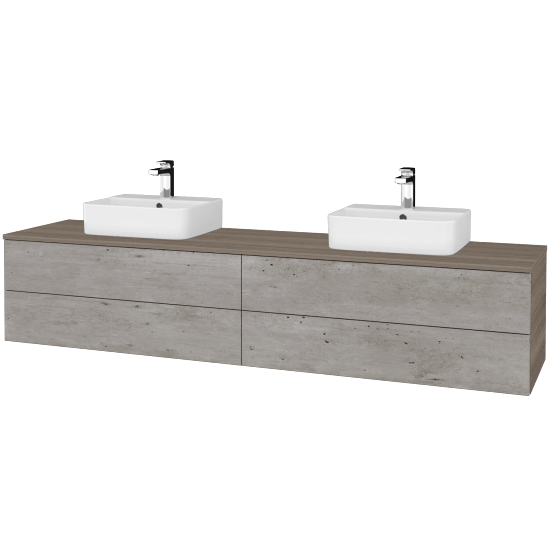 Kúpeľňová skrinka MODULE SZZ4 200 umývadlo Joy 3 - D03 Cafe - D01 Betón - Nie