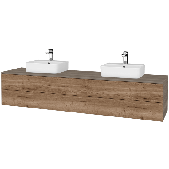 Kúpeľňová skrinka MODULE SZZ4 200 umývadlo Joy 3 - D03 Cafe - D21 Tobacco - Nie