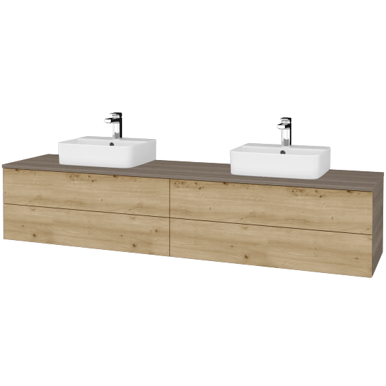 Kúpeľňová skrinka MODULE SZZ4 200 umývadlo Joy 3 - D03 Cafe - D22 Karamel - Nie