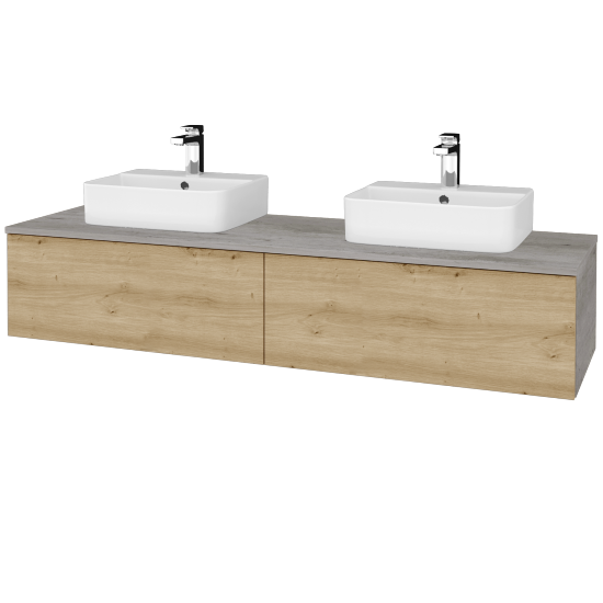 Kúpeľňová skrinka MODULE SZZ12 160 umývadlo Joy 3 - D01 Betón - D22 Karamel - Nie