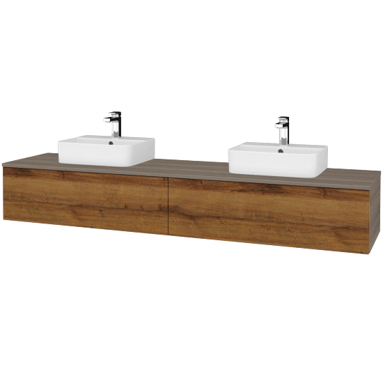 Kúpeľňová skrinka MODULE SZZ12 200 umývadlo Joy 3 - D03 Cafe - D27 Cognac - Nie