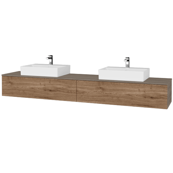 Kúpeľňová skrinka MODULE SZZ12 240 umývadlo Kube - D03 Cafe - D21 Tobacco - Nie