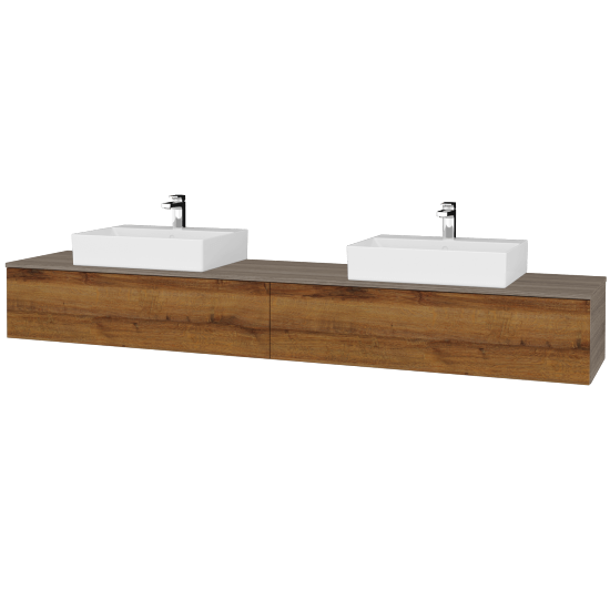 Kúpeľňová skrinka MODULE SZZ12 240 umývadlo Kube - D03 Cafe - D27 Cognac - Nie