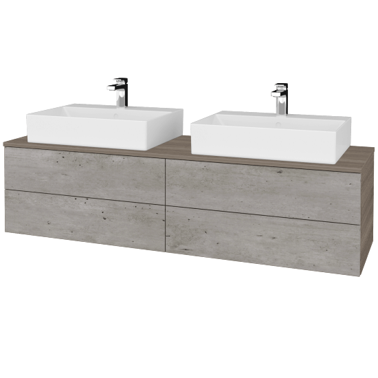 Kúpeľňová skrinka MODULE SZZ4 160 umývadlo Kube - D03 Cafe - D01 Betón - Nie