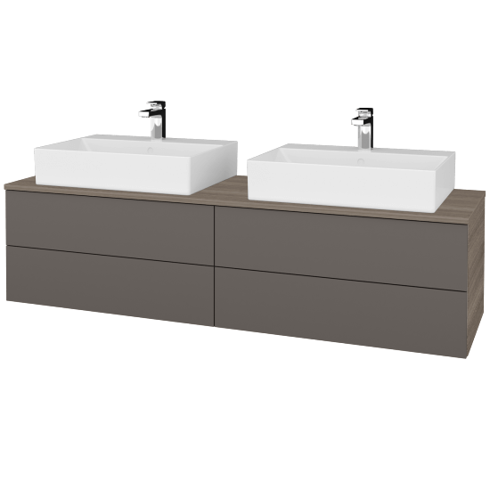 Kúpeľňová skrinka MODULE SZZ4 160 umývadlo Kube - D03 Cafe - N06 Lava - Nie