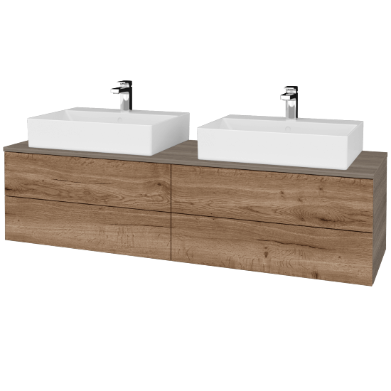 Kúpeľňová skrinka MODULE SZZ4 160 umývadlo Kube - D03 Cafe - D21 Tobacco - Nie