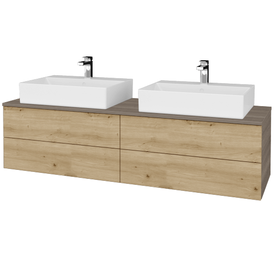 Kúpeľňová skrinka MODULE SZZ4 160 umývadlo Kube - D03 Cafe - D22 Karamel - Nie