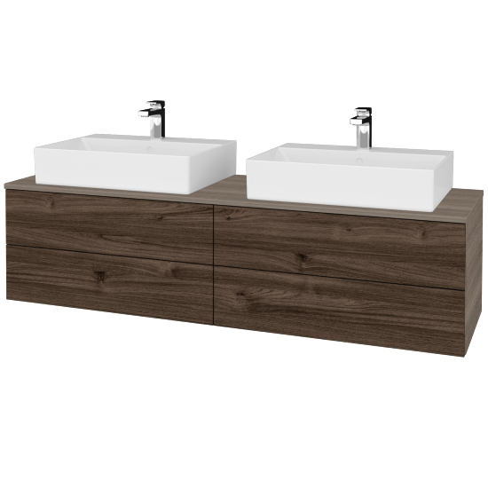 Kúpeľňová skrinka MODULE SZZ4 160 umývadlo Kube - D03 Cafe - D25 Teak - Nie