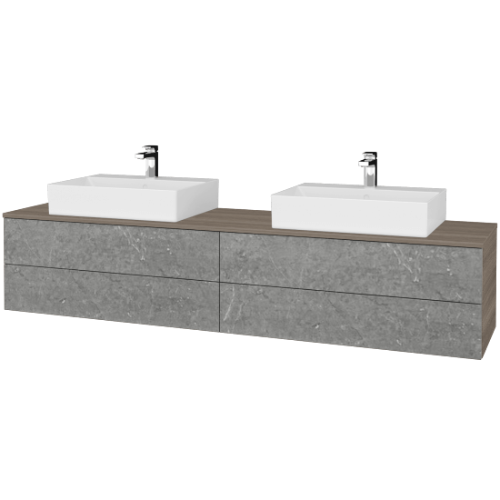 Kúpeľňová skrinka MODULE SZZ4 200 umývadlo Kube - D03 Cafe - D20 Galaxy - Nie