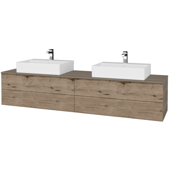 Kúpeľňová skrinka MODULE SZZ4 200 umývadlo Kube - D03 Cafe - D23 Herkules - Nie