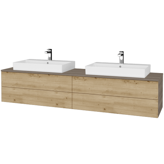 Kúpeľňová skrinka MODULE SZZ4 200 umývadlo Glance - D03 Cafe - D22 Karamel - Nie