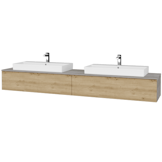 Kúpeľňová skrinka MODULE SZZ12 240 umývadlo Glance - D01 Betón - D22 Karamel - Nie