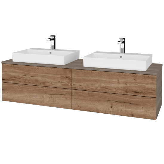 Kúpeľňová skrinka MODULE SZZ4 160 umývadlo Glance - D03 Cafe - D21 Tobacco - Nie